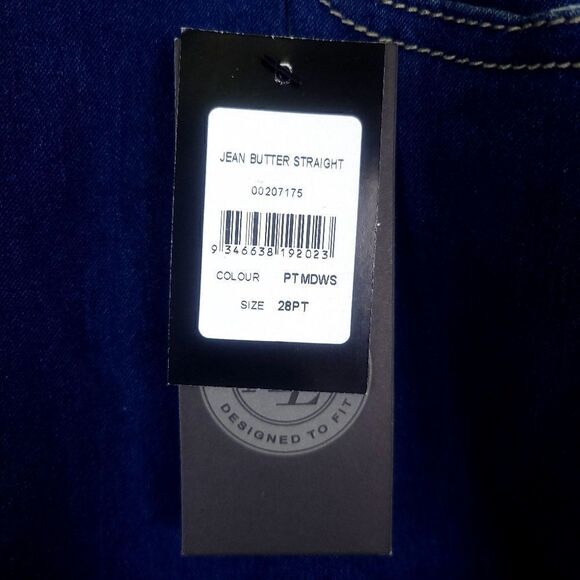 Avenue Denim Blue Straight Leg Stretchy Jeans Size 28P - Picture 6 of 6